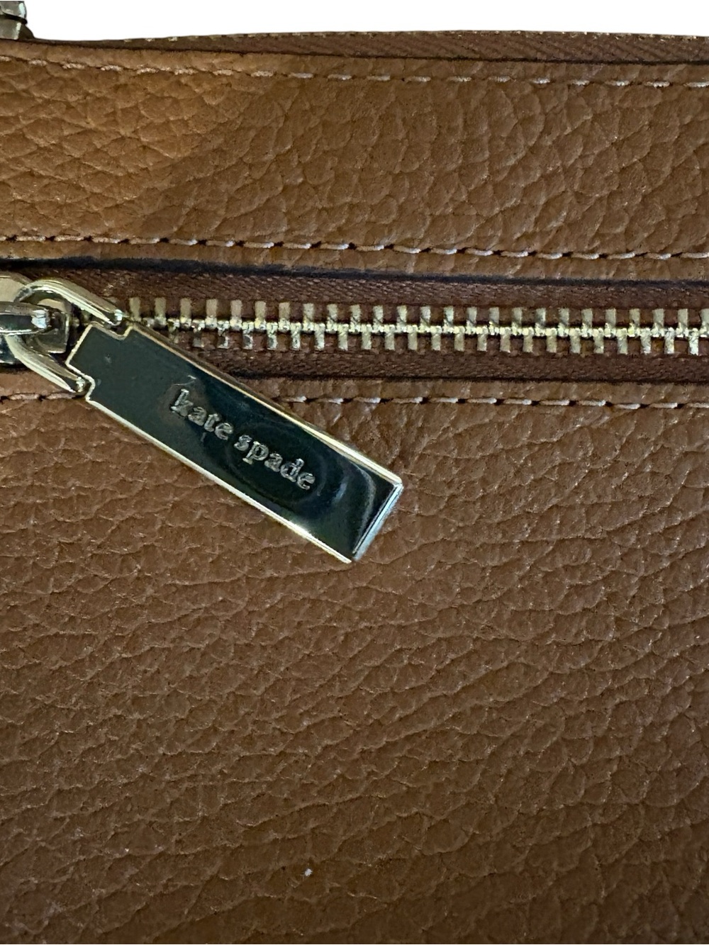 Kate Spade Pebble Leather Shoulder Bag Brown Minimalist Lightweight Quiet Luxury - Picture 8 of 12
